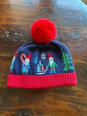 Hanna Andersson pom hat Cozy Sweaterknit Cap gnome sweet gnome L (6-12 years)